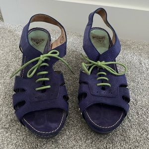 Fluevog, Joni Low Rule, size 9, lace-up slingback sandal.